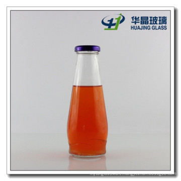 300ml Glass Juice Bottle Glass Beverage Bottle with Metal Lids